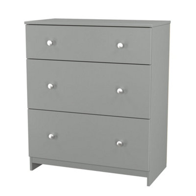 Yarmouth Ready Assembled Matt Grey No Effect 3 Drawer Deep Chest (H)875mm (W)740mm (D)390mm from B&Q