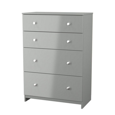 B&Q Yarmouth Ready Assembled Matt 4 Drawer Deep Chest (H)1067Mm (W)740Mm (D)390Mm Grey