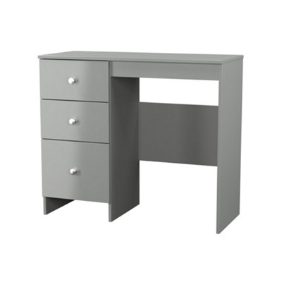 B&Q Yarmouth Ready Assembled Satin 3 Drawer Non-Extendable Dressing Table (H)785Mm (W)904Mm (D)390Mm Grey