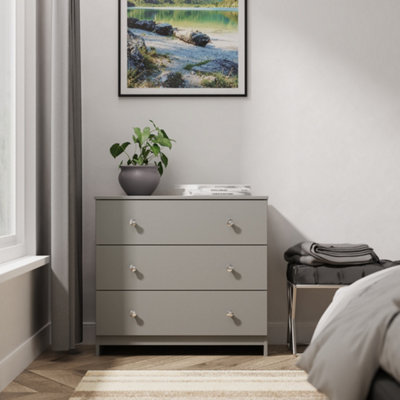  - Portland 3 Drawer Chest Of Drawers In Uniform Grey & Dusk Grey (Ready Assembled)