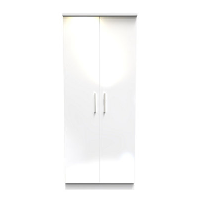 Trent Double Mirror Wardrobe In White Gloss & White Matt (Ready Assembled) from B&Q