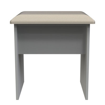 Messina Dusk Grey Dressing Table Stool from B&Q