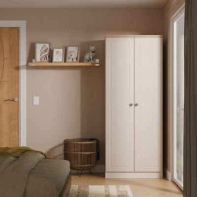 Savona Ready Assembled Kashmir Ash Bardolino Oak Effect Double Wardrobe (H)1824mm (W)738mm (D)530mm from B&Q