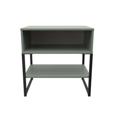 B&Q Green Tamworth Single Open Bedside Cabinet In Reed (Ready Assembled) Large