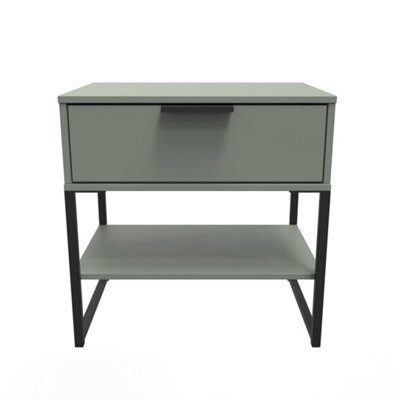 B&Q Green Tamworth Single Drawer Bedside Cabinet In Reed (Ready Assembled) Size 1