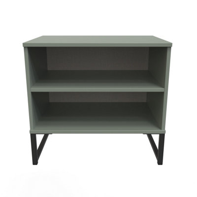 B&Q Green Tamworth Double Open Bedside Cabinet In Reed (Ready Assembled) Large