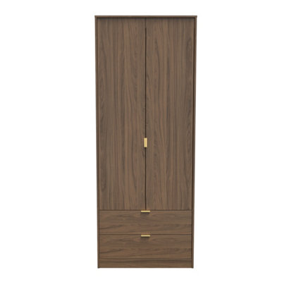 Tamworth Tall 2 Drawer Wardrobe In Carini Walnut (Ready Assembled) from B&Q