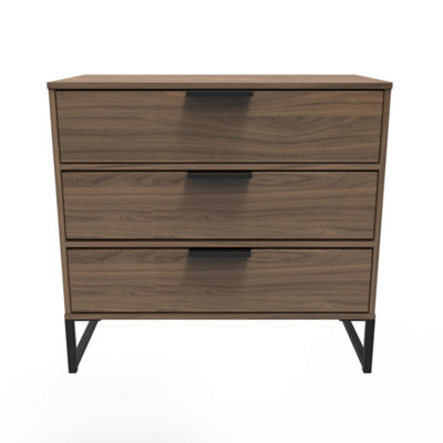Tamworth 3 Drawer Chest Of Drawers In Carini Walnut (Ready Assembled) from B&Q