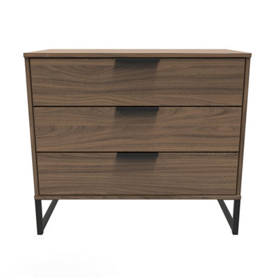Beijing 3 Drawer Chest Of Drawers In Carini Walnut (Ready Assembled) from B&Q