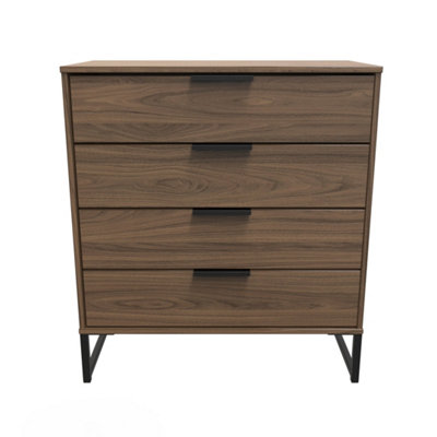 Beijing 4 Drawer Chest Of Drawers In Carini Walnut (Ready Assembled) from B&Q