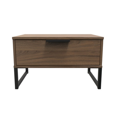 Beijing 1 Drawer Midi Bedside Cabinet In Carini Walnut (Ready Assembled) from B&Q