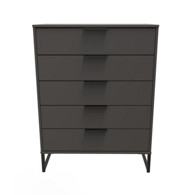Beijing 5 Drawer Chest Of Drawers In Graphite (Ready Assembled) from B&Q