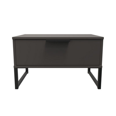Beijing 1 Drawer Midi Bedside Cabinet In Graphite (Ready Assembled) from B&Q