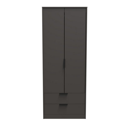 Beijing Tall 2 Drawer Wardrobe In Graphite (Ready Assembled) from B&Q