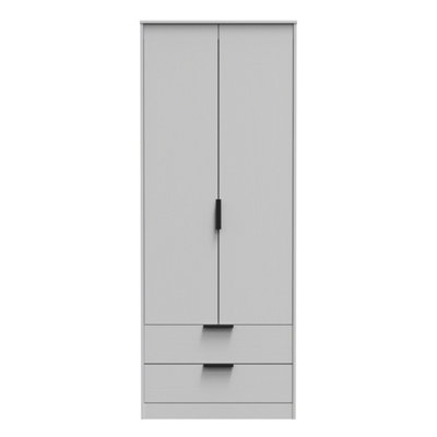 Beijing Tall 2 Drawer Wardrobe In Grey Ash (Ready Assembled) from B&Q