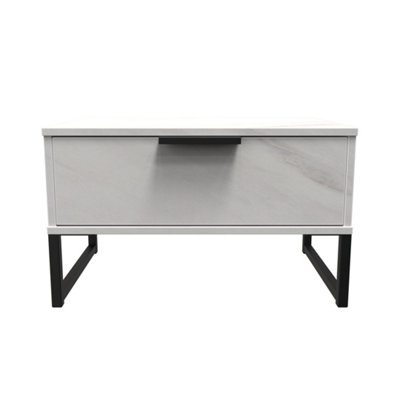 Beijing 1 Drawer Midi Bedside Cabinet In Marble (Ready Assembled) from B&Q
