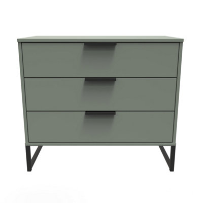 Beijing 3 Drawer Chest Of Drawers In Reed Green (Ready Assembled) from B&Q