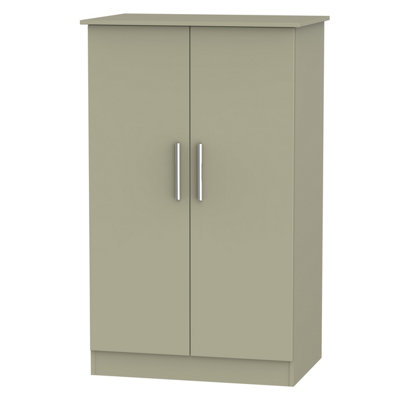 Trent Double Midi Wardrobe In Mushroom Gloss & Mushroom Matt (Ready Assembled) from B&Q
