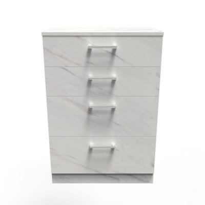 Cornwall 4 Drawer Deep Chest Of Drawers In Marble (Ready Assembled) from B&Q