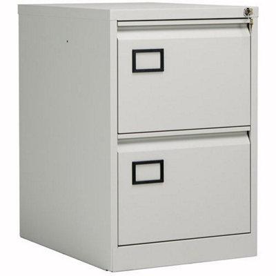  - Bisley 2 Drawer Office Filing Cabinet Goose Grey