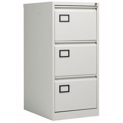  - Bisley 3 Drawer Office Filing Cabinet Goose Grey