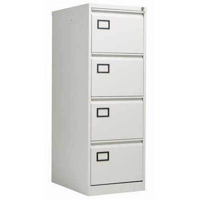  - Bisley 4 Drawer Office Filing Cabinet Goose Grey