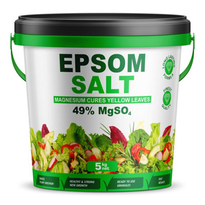 Epsom Salts Fertiliser 5Kg / 5000G Bucket Premium Nutritious Garden Plant Growth Granules Epsom Salt from B&Q