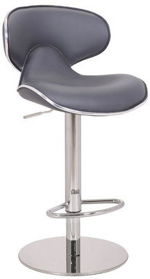 Lamboro Carcaso Deluxe Single Kitchen Bar StoolChrome FootrestAdjustable Swivel Gas LiftBreakfast Bar & Home BarstoolCharcoal Grey from B&Q