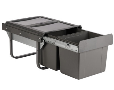 B&Q - Austen & Co. 30L Built-In Hinged Cupboard Kitchen Bin2 Compartments