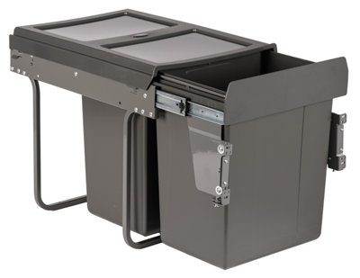 B&Q - Austen & Co. 40L Pull Out Cupboard Kitchen Bin2 Compartments