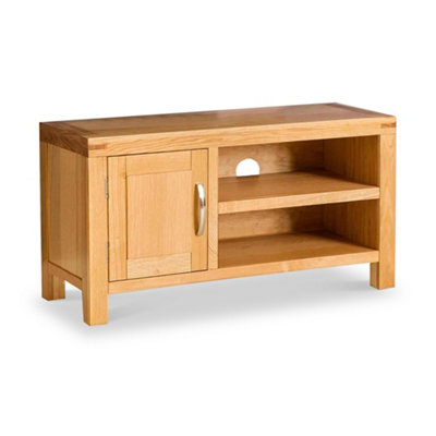 Roseland Furniture Light Abbey Oak 90Cm Tv Unit - Fully Assembled By Small