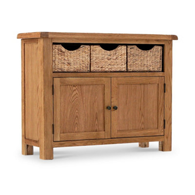 Zelah Oak Sideboard Cabinet With Baskets Fully AssembledBy Roseland Furniture from B&Q