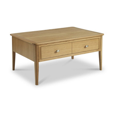 Alba Oak 95Cm Large Rectangular Coffee Table With DrawerBy Roseland Furniture from B&Q