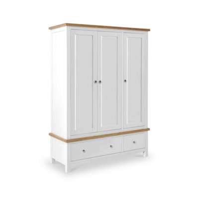 Farro White Triple Wardrobe With 2 DrawersBy Roseland Furniture from B&Q