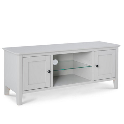 Elgin Grey 120Cm Tv Unit With Glass Shelf Fully Assembled By Roseland Furniture from B&Q
