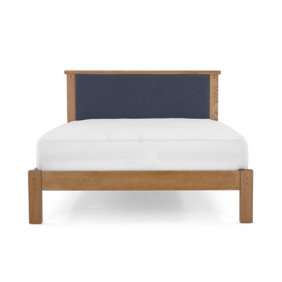 B&Q - Broadway Oak 4Ft6 Double Bed Frame With Fabric HeadboardBy 