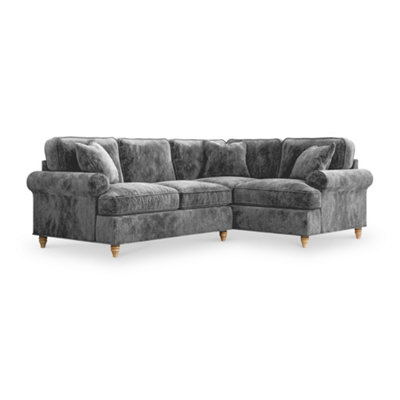 Alfie Charcoal Grey Right Hand Corner Sofa For Living RoomFully Assembled By Roseland Furniture from B&Q