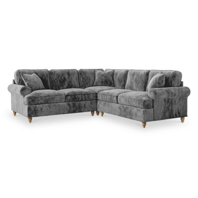 Alfie Charcoal Grey Large 2X2 Corner Sofa For Living RoomFully Assembled By Roseland Furniture from B&Q