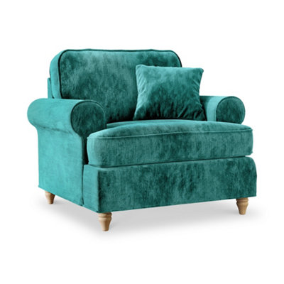 Alfie Emerald Armchair For Living RoomFully Assembled By Roseland Furniture from B&Q