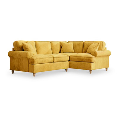 Alfie Gold Right Hand Corner Sofa For Living RoomFully Assembled By Roseland Furniture from B&Q