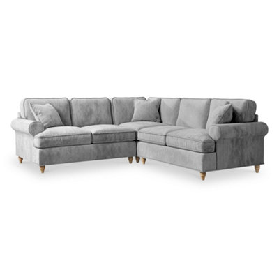 Alfie Ice Grey Large 2X2 Corner Sofa For Living RoomFully Assembled By Roseland Furniture from B&Q