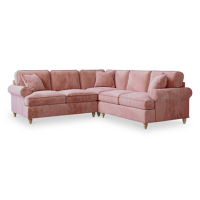 Alfie Plum Large 2X2 Corner Sofa For Living RoomFully Assembled By Roseland Furniture from B&Q