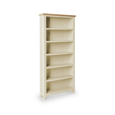 Farro Cream 6 Tier Large BookcasePainted With Oak TopBy Roseland Furniture from B&Q