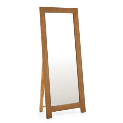 Zelah Oak 165Cm Full Length Mirror With Wooden Frame And StandBy Roseland Furniture from B&Q