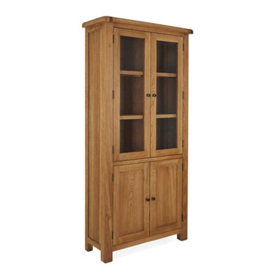 Zelah Oak Display Cabinet With Glass DoorsFully Assembled By Roseland Furniture from B&Q