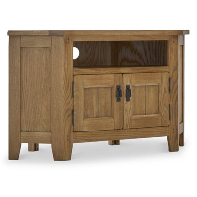Roseland Furniture Grain Broadway Oak Tv Corner Unit - Fully Assembled By 125Cm