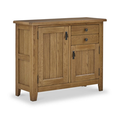 Roseland Furniture Grain Broadway Oak Sideboard Cabinet Fully Assembled - By Small