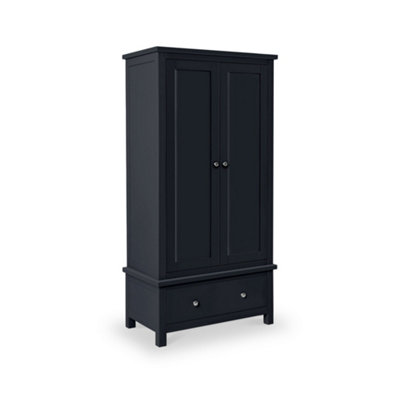 Cornish Black Double Wardrobe With DrawerBy Roseland Furniture from B&Q