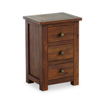 Duchy Acacia 3 Drawer Brown Bedside TableFully Assembled By Roseland Furniture from B&Q
