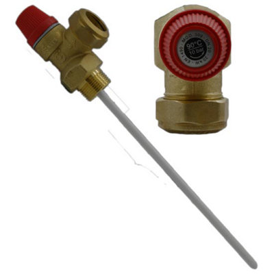 AltecnicCaleffi 10 Bar 22mm Pressure Temperature Relief Valve 200mm Probe 309505Cst from B&Q